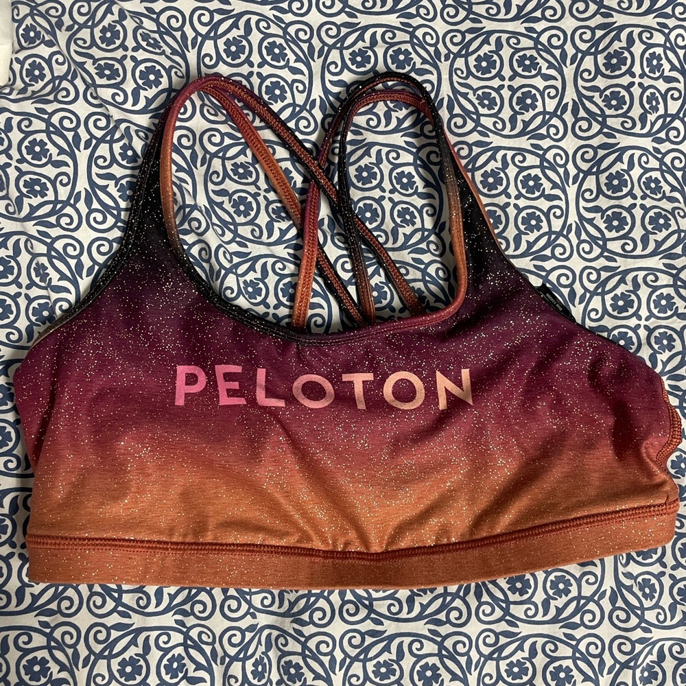 Peloton Women's Sparkle Gradient Sports Bra - Purple and Orange
